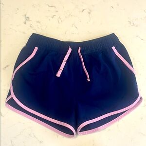 Crewcuts Navy Blue Athletic Shorts with Pink Trim